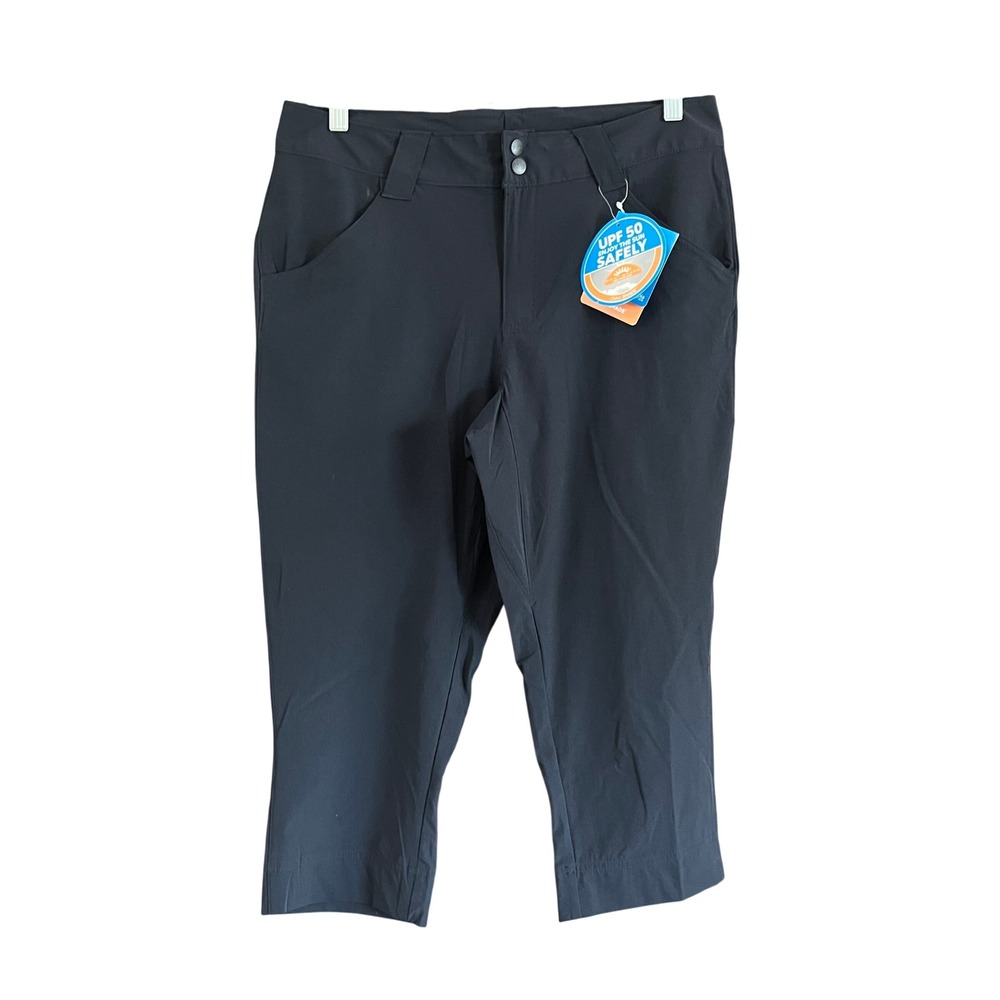 Columbia PFG Womens Coral Point Capri Black UPF 50 Fishing Pants FL0166-010 10